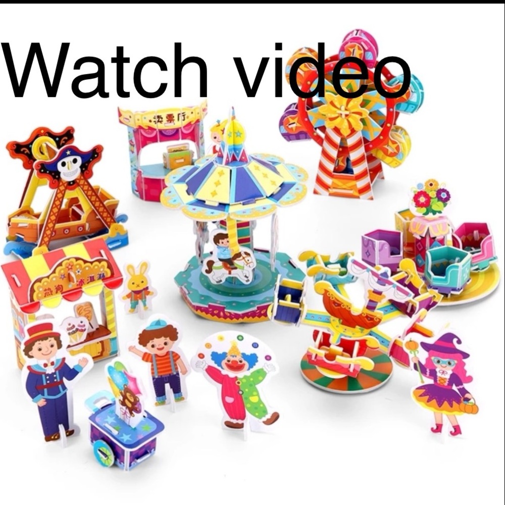 3D puzzle craft for kids amusement park educational toy circus 5 6 7 8 9+